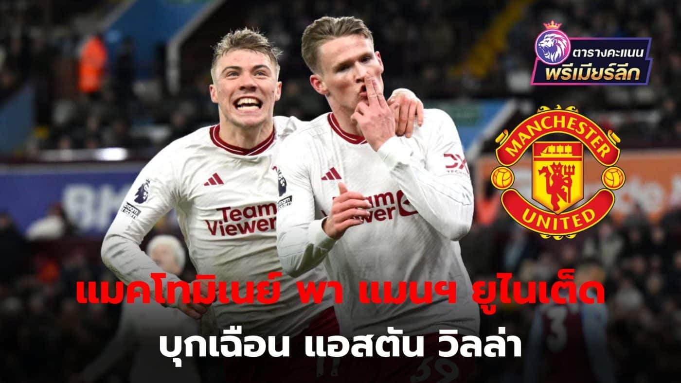 Manchester United beat Aston Villa, trailing top four by 6 points